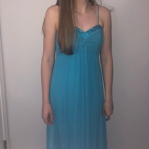 Light blue gown